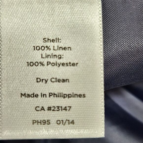 Plus Size Talbots Navy Blue Linen Jacket - Picture 11 of 11